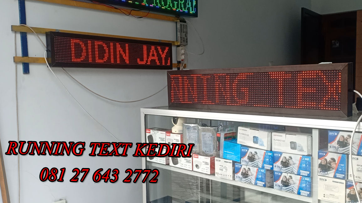<p>Pemasangan running text 1 meter warna merah merupakan salah satu pemasangan yang paling ideal digunakan untuk segala keperluan anda. Kami melayani di wilayah Kediri Blitar Tulungagung Nganjuk Jombang dengan harga yang murah.</p>